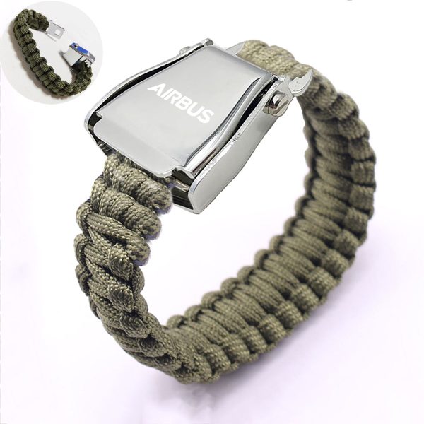 Airbus & Text Design Airplane Seat Belt Bracelet For Sale