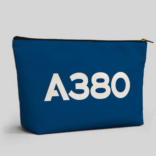 A380 Flat Text Designed Zipper Pouch Online Sale