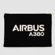 Airbus A380 & Text Designed Zipper Pouch Online now