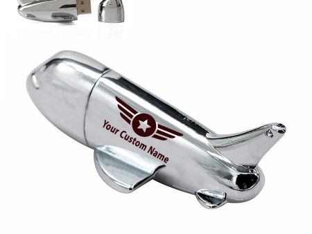 Custom Name (Badge 4) Designed Airplane Shape USB Drives Online Hot Sale