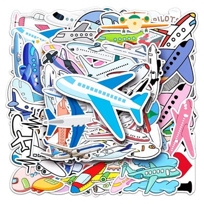 50 Pieces Cartoon Planes Stickers (Mixed) Online Sale