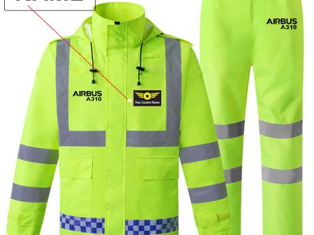 Airbus A310 & Text Designed Reflective Waterproof Rainsuit Set Sale