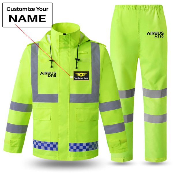 Airbus A310 & Text Designed Reflective Waterproof Rainsuit Set Sale