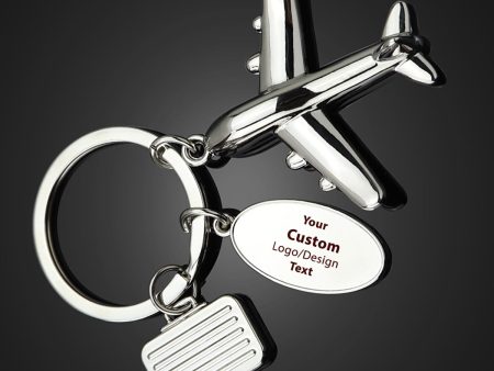 Your Custom Design & Image & Logo & Text Designed Suitcase Airplane Key Chains Supply