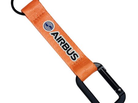 Airbus & Text (Orange) Designed Mountaineer Style Key Chains Discount