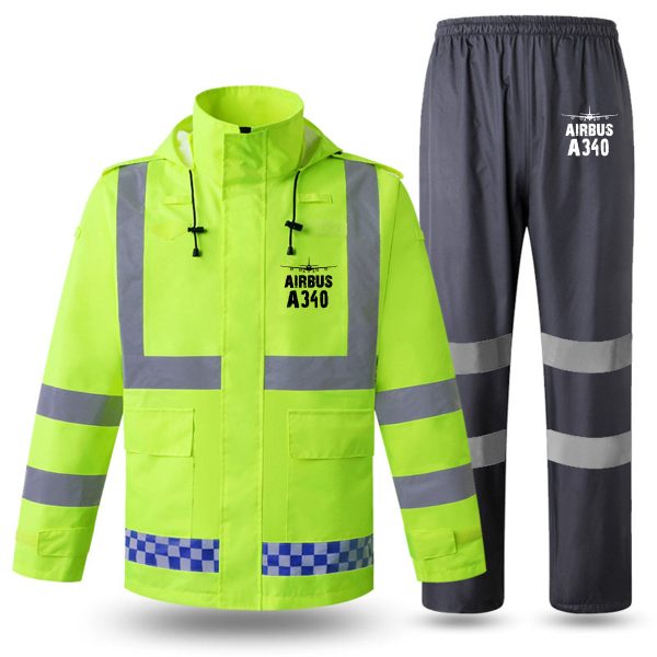 Airbus A340 & Plane Designed Reflective Waterproof Rainsuit Set Cheap