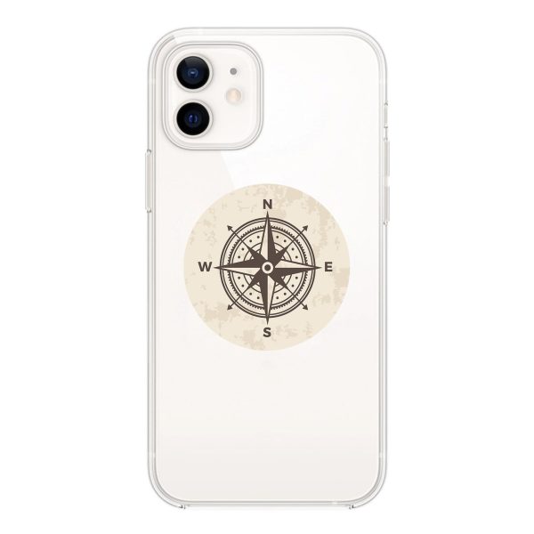 Vintage Designed Compass Designed Transparent Silicone iPhone Cases Online now