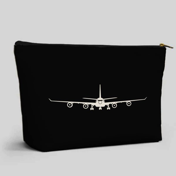 Airbus A340 Silhouette Designed Zipper Pouch Hot on Sale