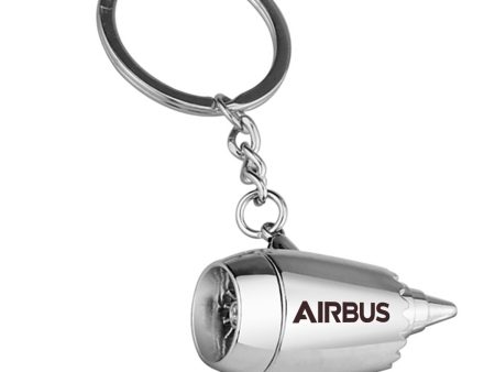 Airbus & Text Designed Airplane Jet Engine Shaped Key Chain on Sale