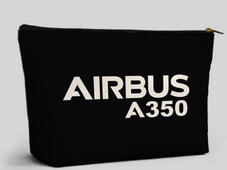 Airbus A350 & Text Designed Zipper Pouch For Discount