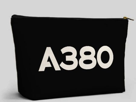 A380 Flat Text Designed Zipper Pouch Online Sale