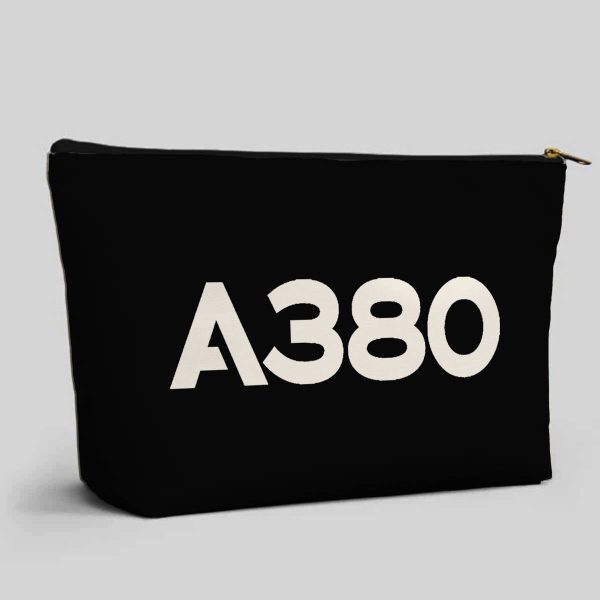 A380 Flat Text Designed Zipper Pouch Online Sale