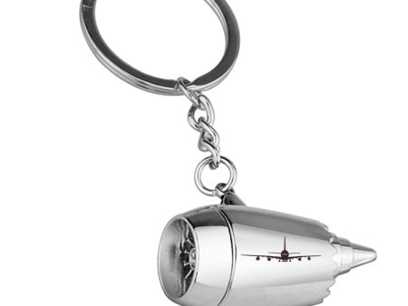 Airbus A380 Silhouette Designed Airplane Jet Engine Shaped Key Chain For Sale