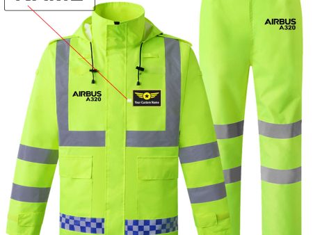 Airbus A320 & Text Designed Reflective Waterproof Rainsuit Set Online Hot Sale