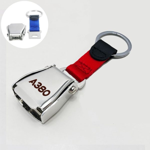 A380 Flat Text Designed Airplane Seat Belt Key Chains Discount