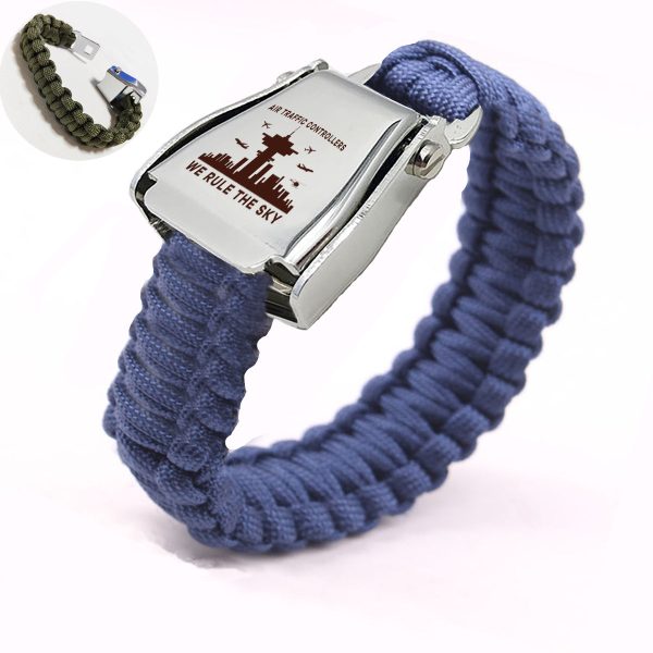 Air Traffic Controllers - We Rule The Sky Design Airplane Seat Belt Bracelet Supply