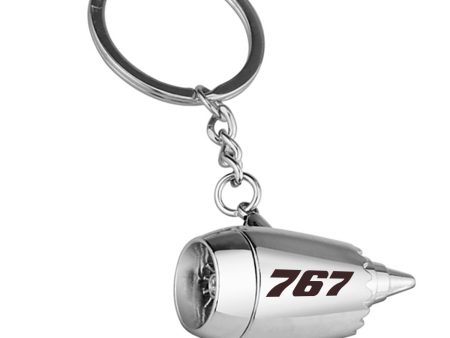 767 Flat Text Designed Airplane Jet Engine Shaped Key Chain Cheap