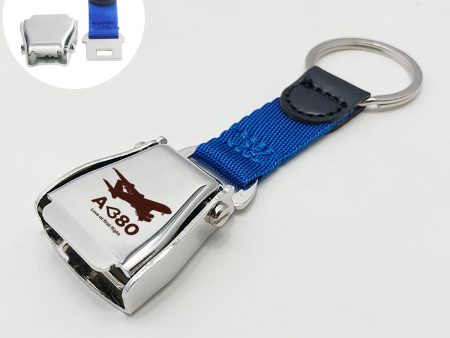 Airbus A380 Love at first flight Designed Airplane Seat Belt Key Chains Hot on Sale