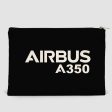 Airbus A350 & Text Designed Zipper Pouch For Discount