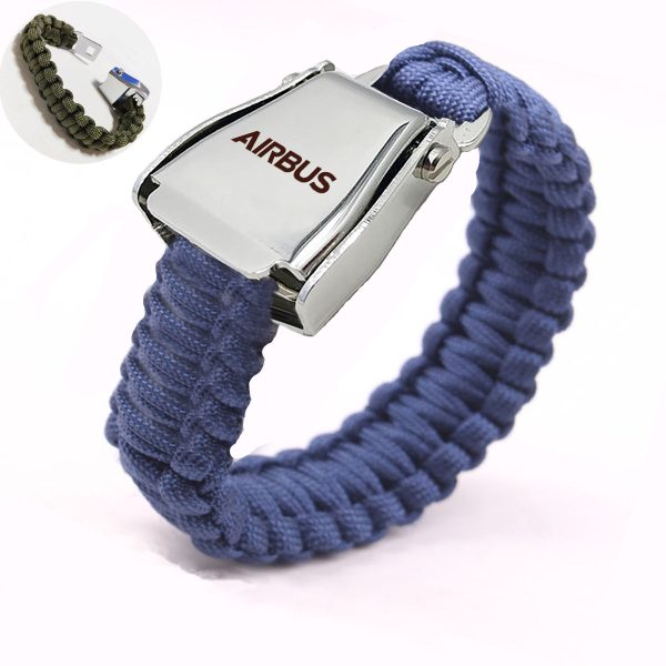 Airbus & Text Design Airplane Seat Belt Bracelet For Sale