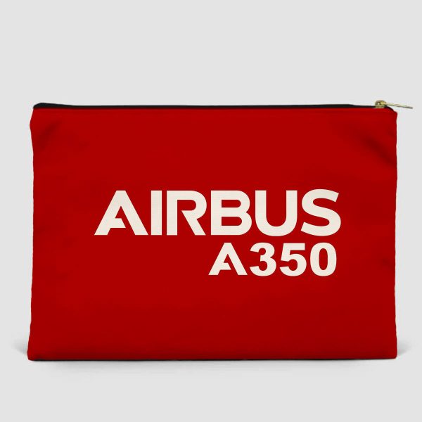 Airbus A350 & Text Designed Zipper Pouch For Discount