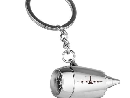 Airbus A400M Silhouette Designed Airplane Jet Engine Shaped Key Chain Fashion