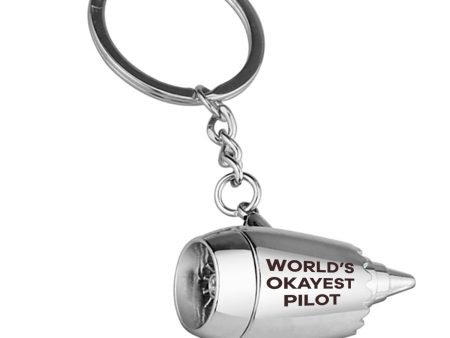 World s Okayest Pilot Designed Airplane Jet Engine Shaped Key Chain Cheap