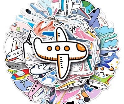 50 Pieces Cartoon Planes Stickers (Mixed) Online Sale