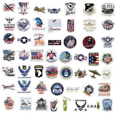 50 Pieces US Air Force Stickers (Mixed) Supply