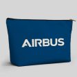 Airbus & Text Designed Zipper Pouch For Discount