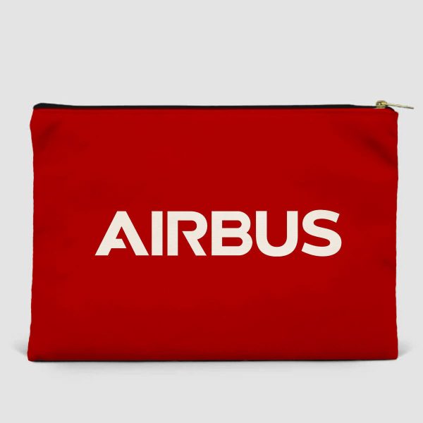 Airbus & Text Designed Zipper Pouch For Discount