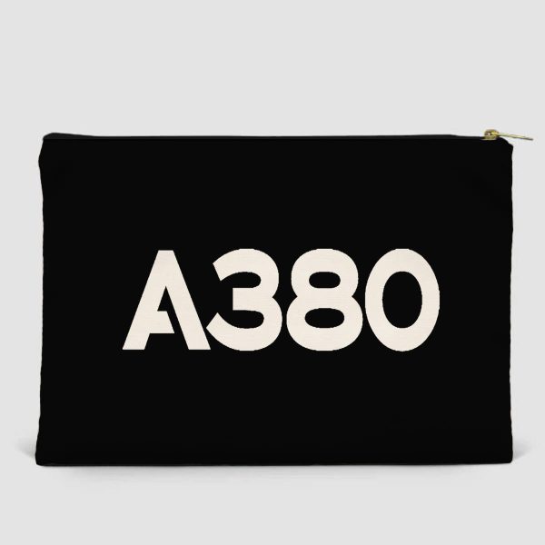 A380 Flat Text Designed Zipper Pouch Online Sale