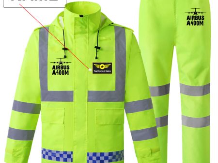 Airbus A400M & Plane Designed Reflective Waterproof Rainsuit Set Hot on Sale