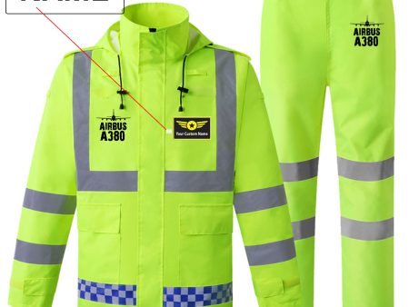 Airbus A380 & Plane Designed Reflective Waterproof Rainsuit Set Discount