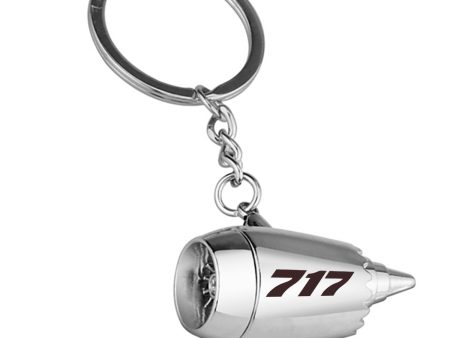 717 Flat Text Designed Airplane Jet Engine Shaped Key Chain Fashion