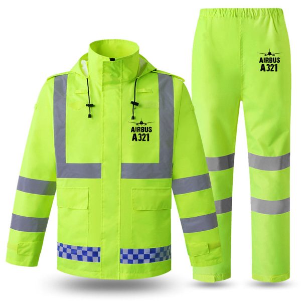 Airbus A321 & Plane Designed Reflective Waterproof Rainsuit Set For Cheap