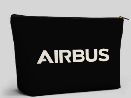 Airbus & Text Designed Zipper Pouch For Discount