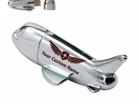 Custom Name (Badge 2)Designed Airplane Shape USB Drives For Discount