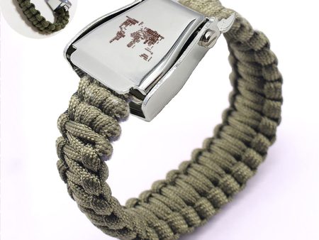 World Map (Text) Design Airplane Seat Belt Bracelet Hot on Sale