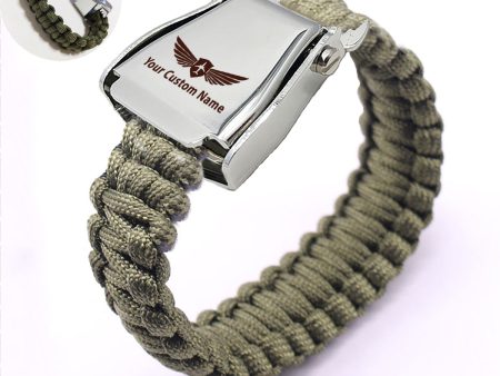 Custom Name (Badge 2) Design Airplane Seat Belt Bracelet For Cheap