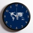 World Map (Text) Designed Wall Clocks For Sale