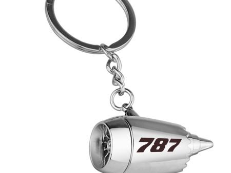 787 Flat Text Designed Airplane Jet Engine Shaped Key Chain Online now