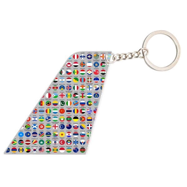 220 World s Flags Designed Tail Key Chains For Sale