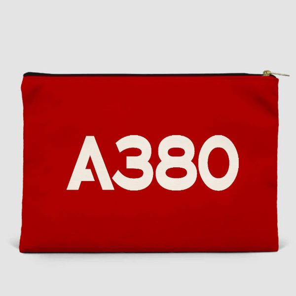 A380 Flat Text Designed Zipper Pouch Online Sale