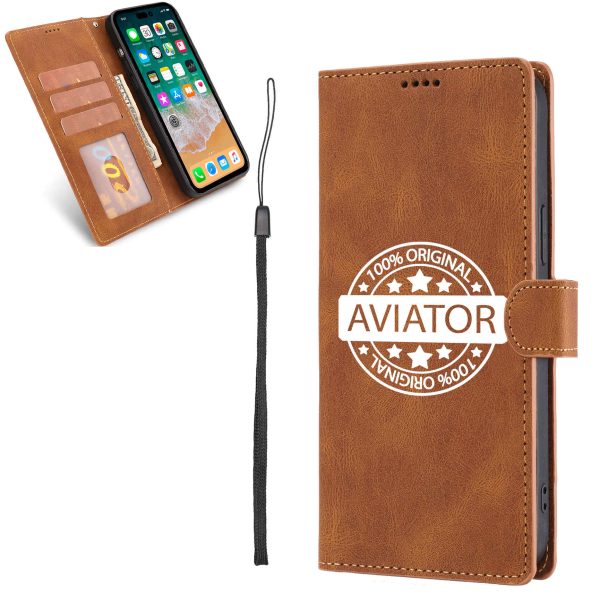 100 Original Aviator Designed Leather Samsung S & Note Cases Online Hot Sale