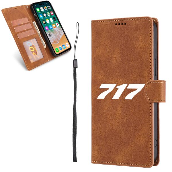 717 Flat Text Designed Leather iPhone Cases For Discount