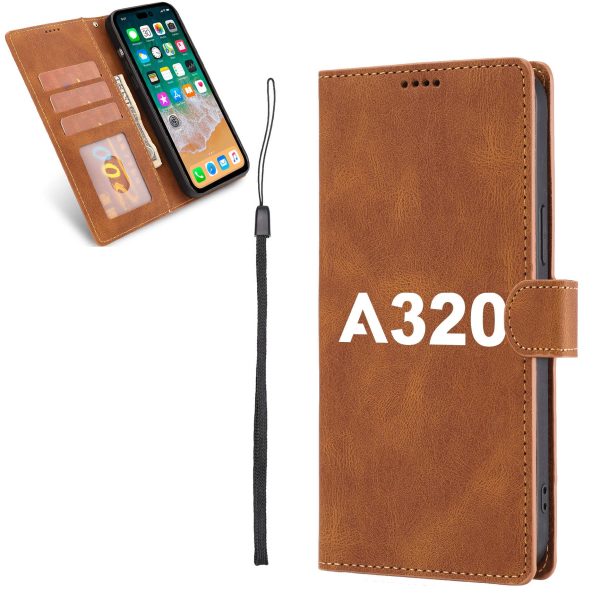 A320 Flat Text Designed Leather iPhone Cases Discount