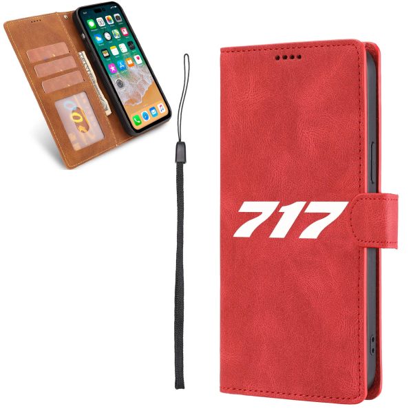 717 Flat Text Designed Leather iPhone Cases For Discount