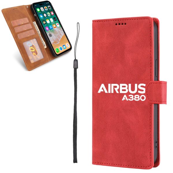 Airbus A380 & Text Designed Leather iPhone Cases Fashion