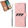 777 Flat Text Designed Leather iPhone Cases on Sale